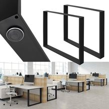 Bild für Tischbeine 2er Set 90x72 cm Schwarz aus Stahl