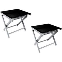 Bild für 2'er Set Garten Klapphocker / Fußhocker Aluminium