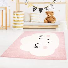 Bild für carpet city Kinderteppich Bubble Kids Flachflor mit Wolken-Motiv in Rosa für Kinderzimmer; Größe: 140x200 cm