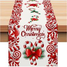 Bild für LAPAPRO Tischläufer Weihnachtlicher Leinen Tischläufer Druck