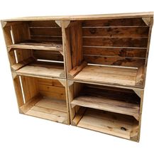 Bild für Holzkisten 4er Set 50 x 40 x 30cm mit Regal Lang Vintage Natur