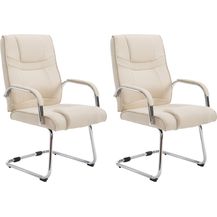 Bild für CLP 2er Set Freischwinger Attila Stoff mit Metallgestell,creme