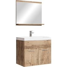 Bild für Badezimmer Badmöbel Set Montreal 02 60cm Waschbecken Braun Eiche