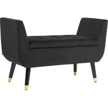 Bild für HOMCOM Sitzbank mit Stauraum Armlehnen Polsterbank mit Samtoptik