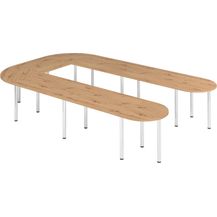 Bild für bümö Konferenztisch U-Form 380x240 cm großer Besprechungstisch in Asteiche