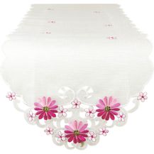 Bild für ARSVITA Tischläufer mit Stickerei, mit Blumen oder Schmetterlingen bestickter 35x140cm Läufer für den Tisch, in vielen verschiedenen Designs verfügbar (Farbe: Rosa