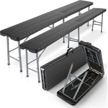 Bild für Arebos Bierzeltgarnitur 2x Bierbank Faltbank Klappbar I Tragegriff, 183 x 28 x 43 cm, Tragkraft max. 150 kg (je Bank)