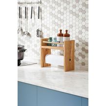 Bild für Gewürzregal für Arbeitsplatte mit Küchenrollenhalter 45 x 30 x 29 cm Spanplatte Braun 89866745 [en. casa]