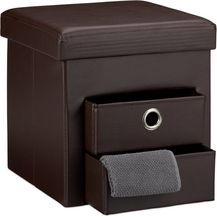 Bild für Sitzhocker aus Kunstleder mit 2 Fächern