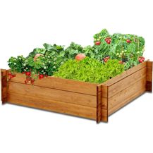 Bild für Coemo Hochbeet Riga Kräuterbeet Holz 4-geteilt mit Auskleidung