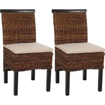 Bild für 2er-Set Esszimmerstuhl Korbstuhl M45 Stuhl Bananengeflecht ~ dunkel