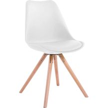 Bild für CLP Besucherstuhl Toulouse Kunstleder Rund mit runden Holzbeinen,weiß natura