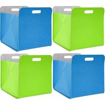 Bild für 4er Set Filz Aufbewahrungsbox 33x33x38cm Kallax Blau Grün