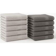 Bild für Betz Gästehandtuch 10 Stück Gästehandtücher Premium Farbe silbergrau und anthrazit, 100% Baumwolle (Set, 10-St)