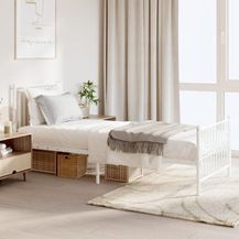 Bild für vidaXL Bettgestell mit Kopf- und Fußteil Metall Weiß 80x200 cm 350940