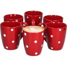 Bild für Van Well Emily 6er Set Kaffeebecher rot-weiß gepunktet