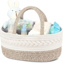 Bild für Maliton Wickeltisch Organizer，Baby Organizer Korb，Aufbewahrungskorb für den Wickeltisch，Windel Caddy mit Fächern & Griffen，Geschenke für Neugeborene