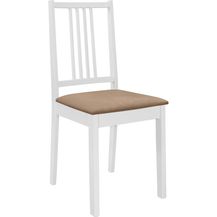 Bild für vidaXL Esszimmerstühle mit Polstern 4 Stk. Weiß Massivholz 247635