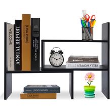 Bild für Hossejoy Bücherregal, Einstellbar Standregal Bücherregal, Bücher Halter für Regal, Erweiterbar Standregal Holzregal aus Holz für Büro, Wohnzimmer (Schwarz)