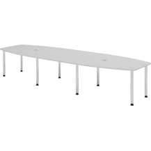 Bild für bümö Konferenztisch oval 400x130 cm großer Besprechungstisch in grau