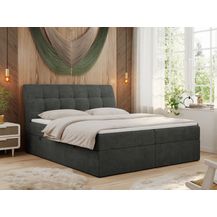 Bild für Mks Möbel 'Diegos' Boxspringbett mit Multipocket-Matratze und Topper, 180x200 cm, Dunkelgrau, Stoff, Hart (H4)