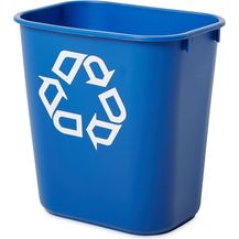Bild für Rubbermaid Papierkorb, 12,9 Liter, rechteckig, PE, blau mit Recycling-Logo, Maße: (B)