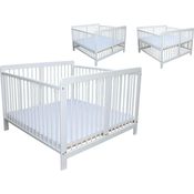 Micoland Kinderbett Zwillingsbett Kinderbett für Zwillinge mit 2 Matratzen 120x120cm