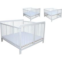 Bild für Micoland Kinderbett Zwillingsbett Kinderbett für Zwillinge mit 2 Matratzen 120x120cm