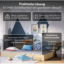 Bild für Bellabino 'Vils' Kinderbett 90x200 cm mit Gästebett 90x190 cm