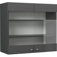 Bild für Küchenglasschrank Fame-Line Anthrazit-Gold Landhaus 80 cm Vicco