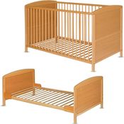 Best For Kids Gitterbett 2 in 1 Patrick 70x140 cm Juniorbett Kinderbett Babybett in Zwei Farben ohne Matratze, Baby Crib, Bett Baby, Umbaubar - Komplett Set Bebek Yatagi & Baby Cot (Natur)