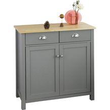 Bild für Sideboard mit 2 Schubladen und 2 Türen Kommode Küchenschrank Grau FSB25-HG
