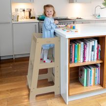 Bild für Stepup Baby Montessori Lernturm Küchenhelfer Ständer Verstellbare Kleinkind Stufen mit Sicherheitsschiene Massivholz lackiert