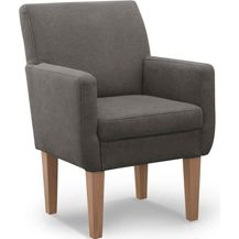 Bild für CAVADORE Diningsessel Malm / Polstersessel für Küche oder Esszimmer / Passend zur Küchengarnitur Malm / Leichte Fleckenentfernung dank Soft Clean / 66 x 96 x 71 / Flachgewebe: grau