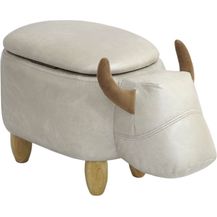 Bild für SVITA ANIMAL STORAGE Kinderhocker Hocker mit Stauraum gepolstert Hellbraun Stier