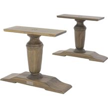 Bild für Tischbeine 2er Set 50 x 37 x 13 cm Grau aus Massivholz WOMO-Design