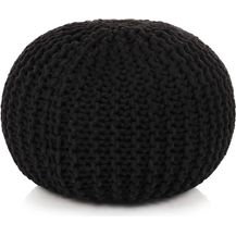 Bild für Handgestrickter Pouf Baumwolle 50x35 cm Schwarz