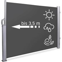 Bild für NOOR Seitenmarkise Exklusiv 100x350 cm Anthrazit I Der ideale Sichtschutz für Balkon