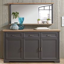 Bild für Sideboard und Spiegel Set JÜLICH-36 in Graphit-Grau und Artisan Eiche Nb. B/H/T: ca. 166/190/48 cm