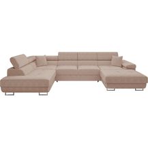 Bild für Ecksofa Torezio Bis Cord mit Bettkasten, Schlaffunktion und Einstellbare Kopfstützen (Farbe: Poso 52, Seite: Links)