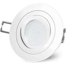 Bild für SSC-LUXon LED Einbaustrahler RF-2 LED Einbaustrahler schwenkbar in matt weiss rund mit Milky GU10