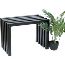 Bild für DanDiBo Hocker Metall Schwarz Sitzbank Massiv Wetterfest 60 cm Sitzhocker 96446 Ida Modern Bank Lamellenhocker