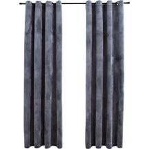 Bild für vidaXL Verdunkelungsvorhänge mit Ösen 2 Stk. Samt Anthrazit 140x245 cm 134498