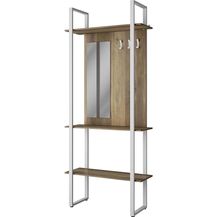 Bild für Garderobe Livi Weiß 90 x 215 cm mit Hacken und Spiegel Vicco