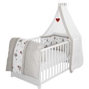 roba Komplettbettset 'Adam & Eule' 70 x 140 cm - inkl. Bettausstattung - Höhenverstellbar - Holz weiß