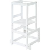 roba Montessori Lernturm aus Holz - Sicherer Tritthocker für Kinder - Bis 80 kg belastbar - Weiß