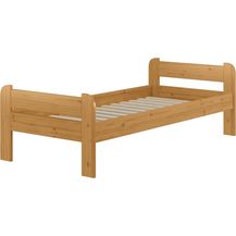 Bild für Breites Einzelbett 900x200 Kiefer Echtholz in Eicheton gebeizt mit Rollrost