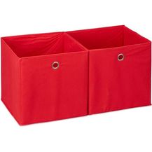 Bild für 4 x Aufbewahrungsbox Stoff rot