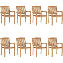 Bild für vidaXL Stapelbare Gartenstühle 8 Stk. Massivholz Teak 3073209