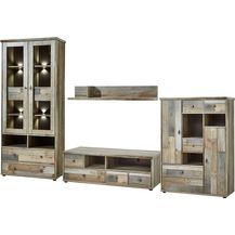 Bild für Wohnwand Wohnzimmer-Set Vitrine Lowboard Wandregal TV Tisch vintage shabby retro